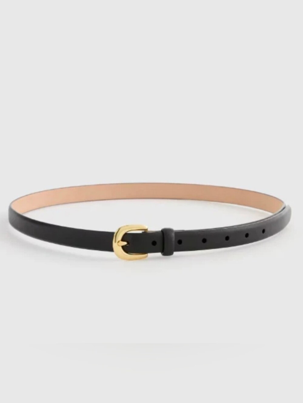 QUINCE SOFIA EUROPEAN LEATHER SKINNY BELT BLACK SIZE MEDIUM M, New!